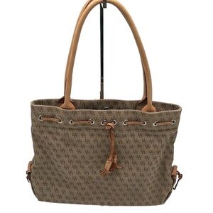 Vintage Dooney & Bourke Brown Tulip Tassel Tote Shoulder Bag
